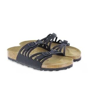 Betula Birkenstock Granada Black Strappy Slip On Adjustable Sandal - W10/M8